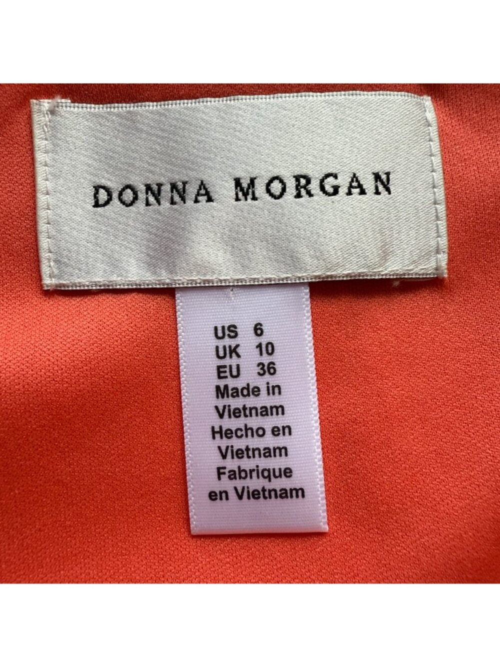 Donna Morgan Size 6 Coral Pink Sleeveless Tent Lace Overlay Trapeze Mini Dress - Picture 9 of 15